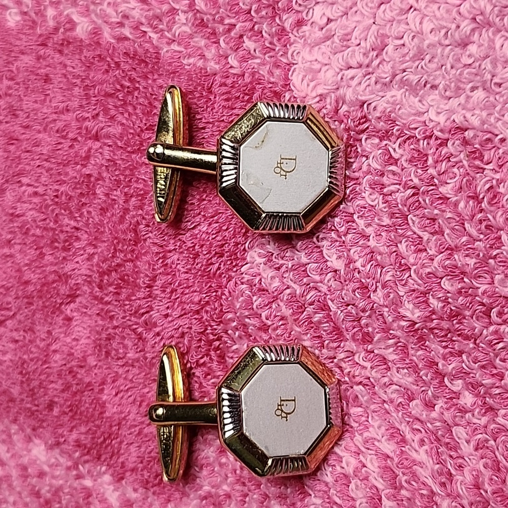 Dior Gold and Silver Cuff Links